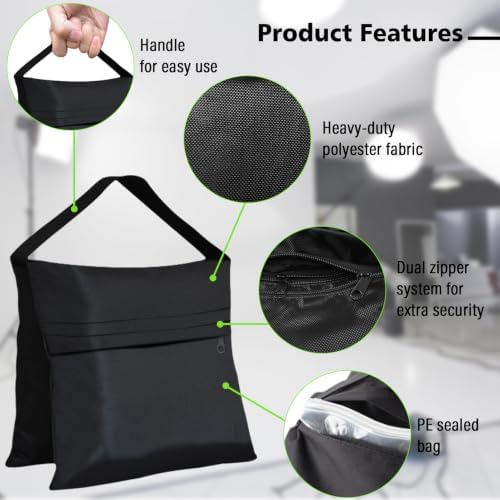 USA 4-Pack Sandbag Weights, Photography SandBags for Light Stands and Video Equipments, Heavy Duty Saddlebags, alternate view