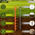 USA 4-Pack Screw in Ground Anchors, Detachable Spiral Tent Stakes, Heavy Duty Rust Proof Metal Trampoline, alternate view 5