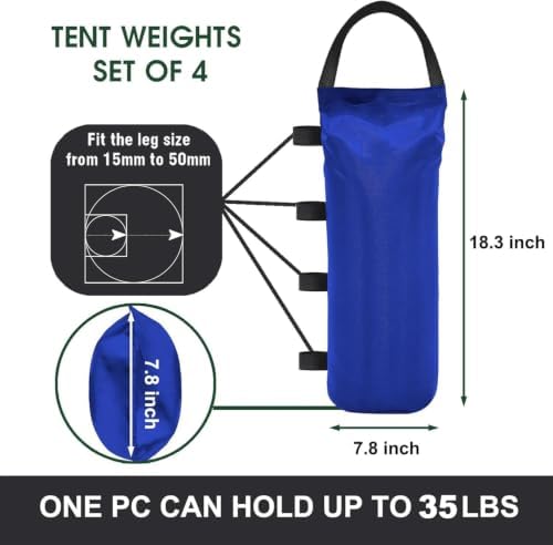 USA 4-Pack Universal Canopy Weights, Secure Wind Protection to Prevent Tipping, Easy Wrap-Around Installation, alternate view