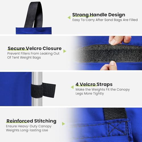 USA 4-Pack Universal Canopy Weights, Secure Wind Protection to Prevent Tipping, Easy Wrap-Around Installation, alternate view