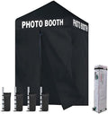 USA 5x5 Pop Up Canopy Tent, Commercial Tent with Patented No-Tip Rolling Bag,4 Zippered Removable Walls, UV &