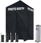 USA 5x5 Pop Up Canopy Tent, Commercial Tent with Patented No-Tip Rolling Bag,4 Zippered Removable Walls, UV &
