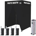 USA 5x5 Pop Up Canopy Tent, Commercial Tent with Patented No-Tip Rolling Bag,4 Zippered Removable Walls, UV &