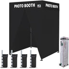 USA 5x5 Pop Up Canopy Tent, Commercial Tent with Patented No-Tip Rolling Bag,4 Zippered Removable Walls, UV &