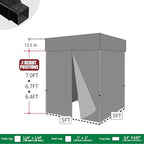 USA 5x5 Pop Up Canopy Tent, Commercial Tent with Patented No-Tip Rolling Bag,4 Zippered Removable Walls, UV &, alternate view