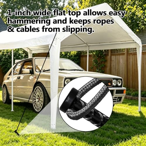 USA 6-Pack 16 Inch Rust-Proof Steel Canopy Anchors for High Winds, 1/2 Inch Galvanized Rebar Stakes Heavy Duty, alternate