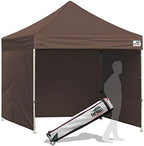 USA 8x8 Pop Up Canopy Tent, Commercial Tent with Patented No-Tip Rolling Bag,4 Zippered Removable Walls, UV &