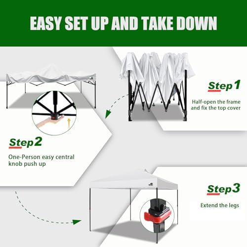 USA NOMATTER ONE-Person Open&Close 10x10ft Pop Up Canopy Tent, Portable Shelter Canopy for Outdoor Events, alternate view 5