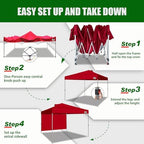 USA NOMATTER ONE-Person Open&Close 10x10ft Pop Up Canopy Tent, Portable Shelter Canopy for Outdoor Events with 1, alternate