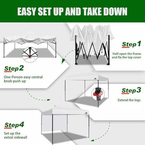 USA NOMATTER ONE-Person Open&Close 10x10ft Pop Up Canopy Tent, Portable Shelter Canopy for Outdoor Events with 1, alternate