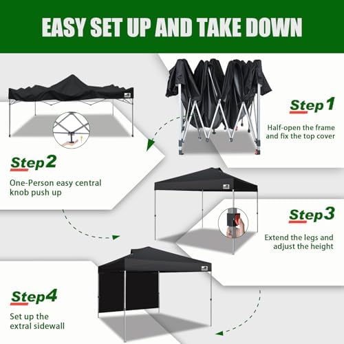 USA NOMATTER ONE-Person Open&Close 10x10ft Pop Up Canopy Tent, Portable Shelter Canopy for Outdoor Events with 1, alternate