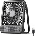 USB Desk Fan, Strong Wind Ultra Quiet Small Mini Fan, Black in Black