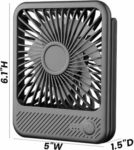 USB Desk Fan, Strong Wind Ultra Quiet Small Mini Fan, Black in Black, alternate view 2