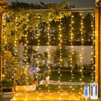 USB Plug in Curtain Lights 200 LED with 8 Modes, 6.5ftx6.5ft