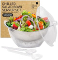 Useful Co. Chilled Serving Bowl, Salad Bowl with Ice Chiller Base and Lid in Clear
