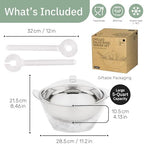 Useful Co. Chilled Serving Bowl, Salad Bowl with Ice Chiller Base and Lid in Clear, alternate view 2