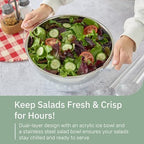 Useful Co. Chilled Serving Bowl, Salad Bowl with Ice Chiller Base and Lid in Clear, alternate view 5