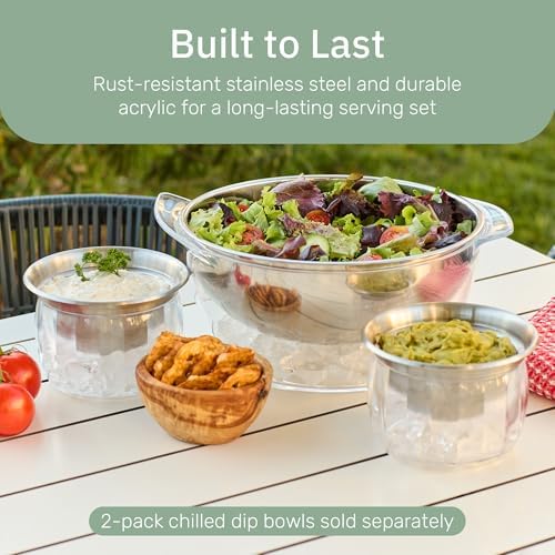 Useful Co. Chilled Serving Bowl, Salad Bowl with Ice Chiller Base and Lid in Clear, alternate view 7