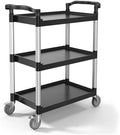 Utility Cart, 300 lbs Load Capacity, 3-Tier Utility Plastic Cart with 360° Swivel Wheels (2 with Brakes), 24.4 x