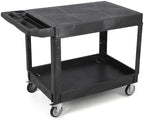 Utility Cart Flat Top, 550 LBS Heavy Duty Plastic Rolling Utility Service Cart with 360°Swivel Wheels (2 with