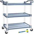 Utility Cart with Wheels, 510lbs Heavy-Duty Food Kitchen Cart & Rolling Service Cart for Restaurant Commercial