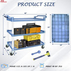 Utility Carts with Wheels, Large Food Kitchen Cart Heavy Duty, Rolling Service Cart w/Hammer for Restaurant, alternate view 2