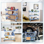 Utility Carts with Wheels, Large Food Kitchen Cart Heavy Duty, Rolling Service Cart w/Hammer for Restaurant, alternate view 3