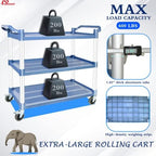 Utility Carts with Wheels, Large Food Kitchen Cart Heavy Duty, Rolling Service Cart w/Hammer for Restaurant, alternate view 6