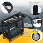 Utility Rolling Tool Cart, 40 x 17-Inch Plastic Rolling Carts Huge Storage W/Deep 2-Shelf Heavy Duty Service, alternate view