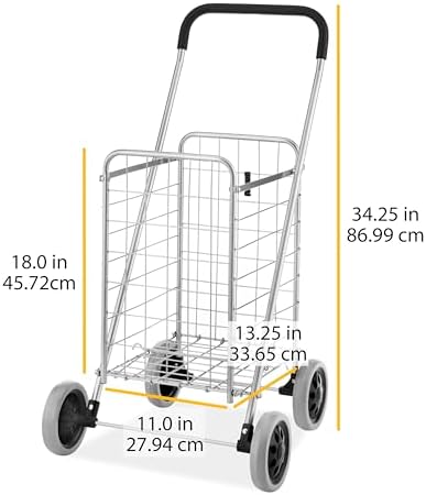 Utility Shopping Cart - Durable Folding Design for Easy Storage, Model Number: 6250-4997-2-SIOCA, alternate view 3