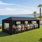 UV-Resistant 10x30 Black Canopy Tent with Sidewalls for Summer Events