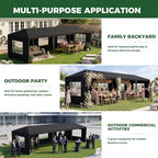 UV-Resistant 10x30 Black Canopy Tent with Sidewalls for Summer Events, alternate view 4