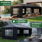 UV-Resistant 10x30 Black Canopy Tent with Sidewalls for Summer Events, alternate view 5