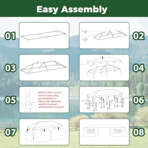 UV-Resistant 10x30 Black Canopy Tent with Sidewalls for Summer Events, alternate view 7