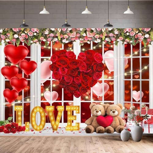 Valentine Backdrop Background for Photography Happy Easter Photo Backdrop Valentine's Day for Photoshoot Balloon, alternate