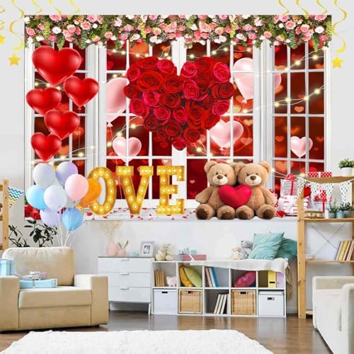 Valentine Backdrop Background for Photography Happy Easter Photo Backdrop Valentine's Day for Photoshoot Balloon, alternate