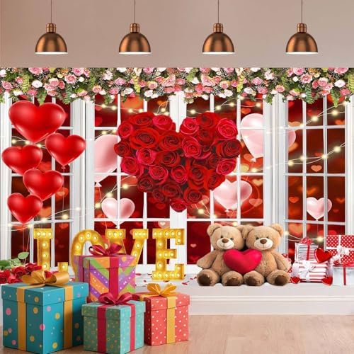 Valentine Backdrop Background for Photography Happy Easter Photo Backdrop Valentine's Day for Photoshoot Balloon, alternate