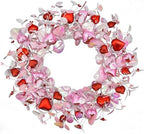 Valentine's Day Wreath for Front Door Valentine Wreath with Pink Eucalyptus Leaves, Pink and red Hearts for