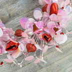 Valentine's Day Wreath for Front Door Valentine Wreath with Pink Eucalyptus Leaves, Pink and red Hearts for, alternate view 3