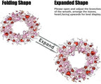 Valentine's Day Wreath for Front Door Valentine Wreath with Pink Eucalyptus Leaves, Pink and red Hearts for, alternate view 7