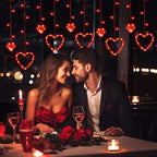 Valentines Day Decor, Red Love Heart String Lights for Bedroom, 12 Hearts 138 LED Fairy Twinkle Lights with, alternate view 2