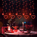 Valentines Day Decor, Red Love Heart String Lights for Bedroom, 12 Hearts 138 LED Fairy Twinkle Lights with, alternate view 6