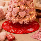 Valentines Day Decorations for Tree Skirt, 36" Love Heart Pattern Tree Skirts for Valentines Day Decor, alternate view 5
