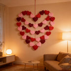 Valentines Day Decorations - Red Felt Heart Garland Hanging String - Ready-to-Use Romantic Valentines Day Decor, alternate