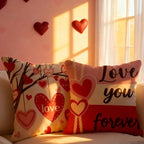 Valentines Day Decorations -Valentine's Pillows Covers 18x18 Inch Heart Throw Pillows - Valentines Decor Party, alternate