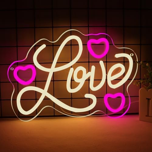 Valentines Day Decorations Valentines Day Gifts for Him Her Kid’s Classroom Heart Neon Sign for Bedroom Bedroom