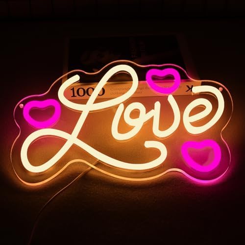 Valentines Day Decorations Valentines Day Gifts for Him Her Kid’s Classroom Heart Neon Sign for Bedroom Bedroom, alternate