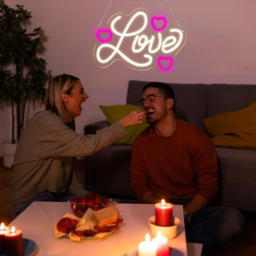 Valentines Day Decorations Valentines Day Gifts for Him Her Kid’s Classroom Heart Neon Sign for Bedroom Bedroom, alternate