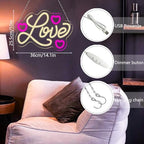 Valentines Day Decorations Valentines Day Gifts for Him Her Kid’s Classroom Heart Neon Sign for Bedroom Bedroom, alternate