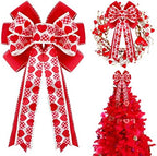 Valentines Day Tree Decorations, Valentine Tree Topper Bow with Red and Pink Heart for Valentines Day Wreath